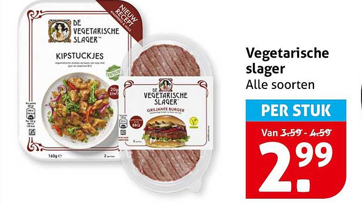 Vegetarische slager Alle soorten PER STUK
