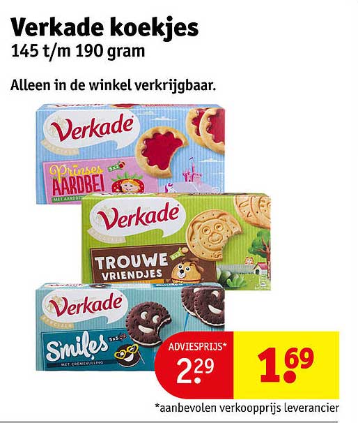Verkade koekjes 145 t/m 190 gram