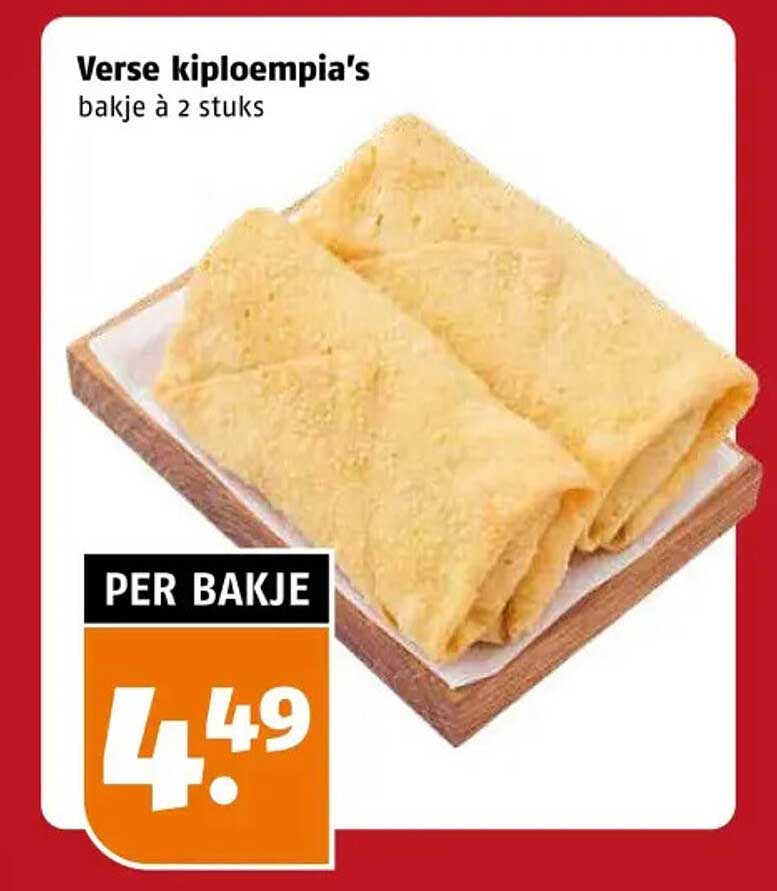 Verse kiploempia's bakje à 2 stuks