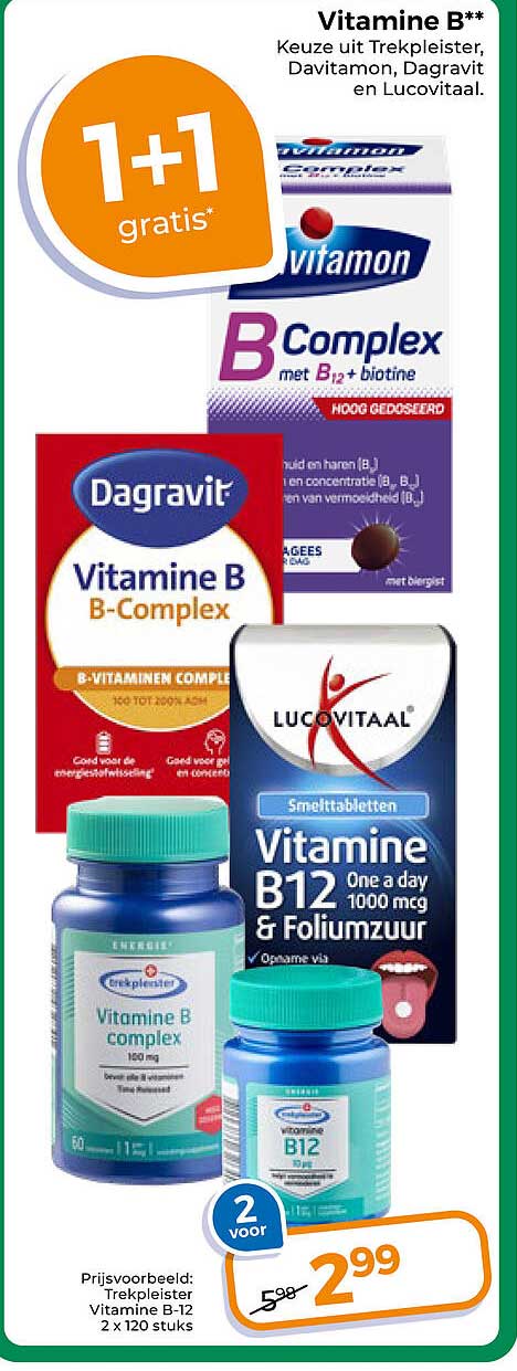 Vitamine B** 1+1 gratis*