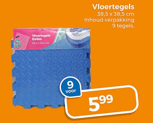 Vloertegels 38,5 x 38,5 cm Inhoud verpakking 9 tegels