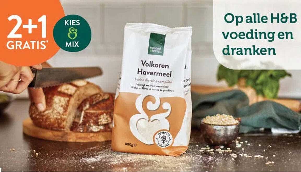 Volkoren Havermeel 2+1 gratis