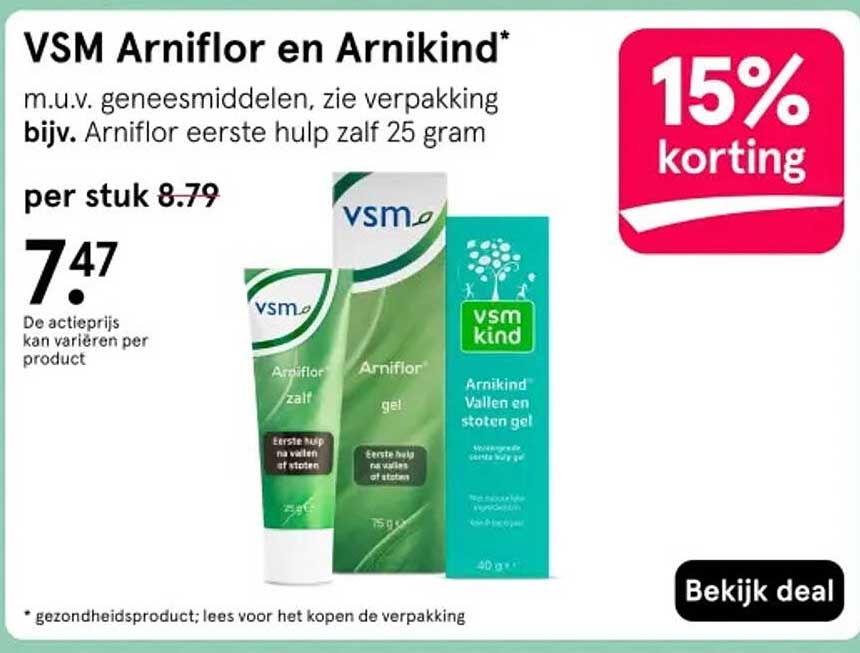 VSM Arniflor en Arnikind* 15% korting