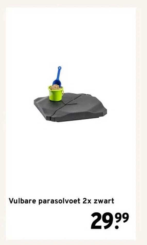 Vulbare parasolvoet 2x zwart