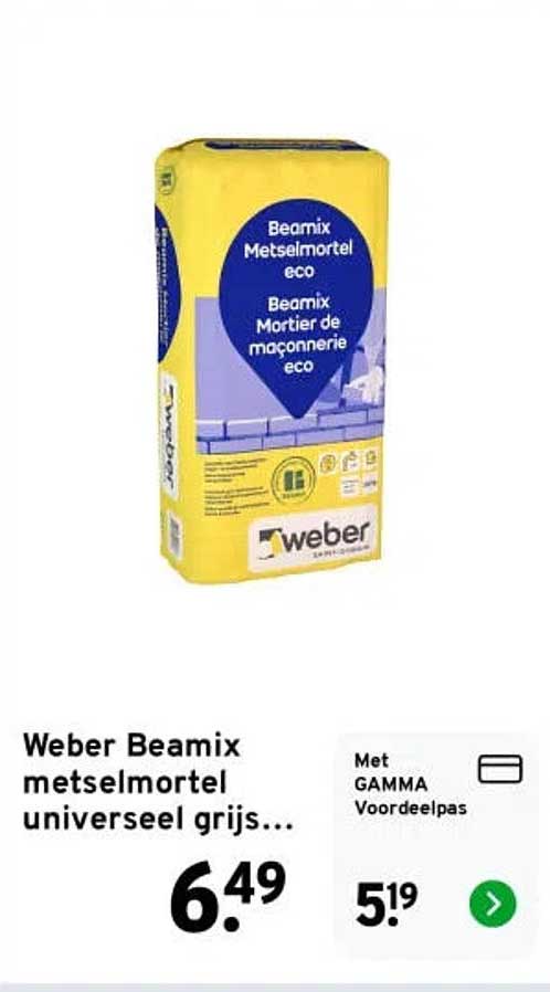 Weber Beamix metselmortel universeel grijs...