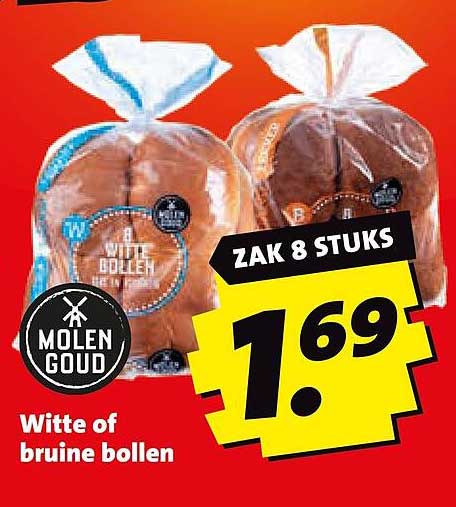 Witte of bruine bollen ZAK 8 STUKS