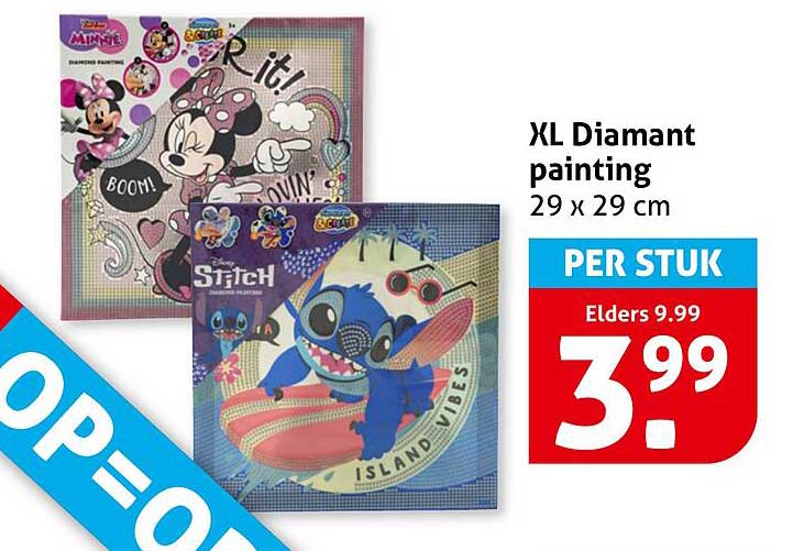 XL Diamant painting 29 x 29 cm PER STUK