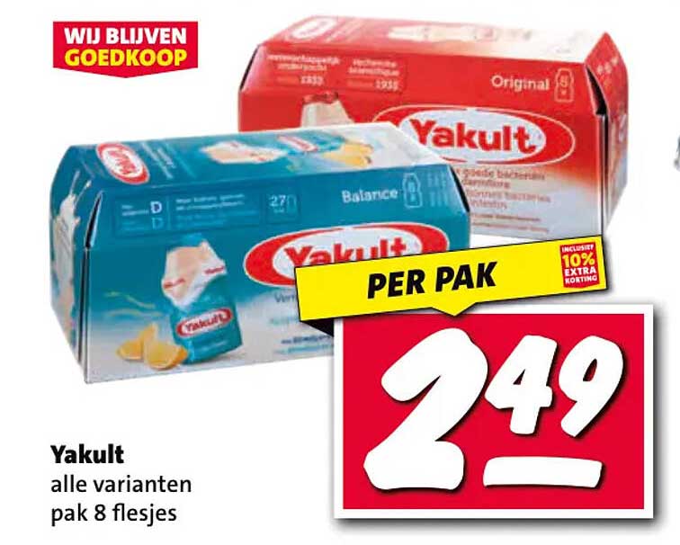 Yakult alle varianten pak 8 flesjes