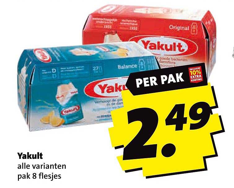 Yakult alle varianten pak 8 flesjes PER PAK