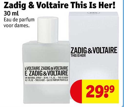Zadig & Voltaire This Is Her! 30 ml Eau de parfum voor dames.