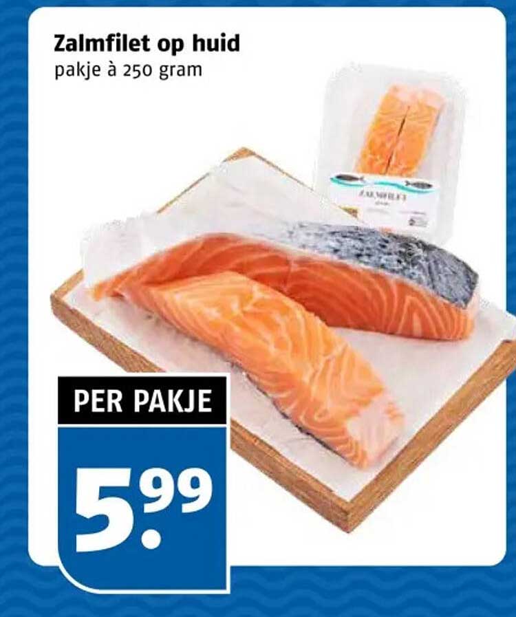 Zalmfilet op huid pakje à 250 gram