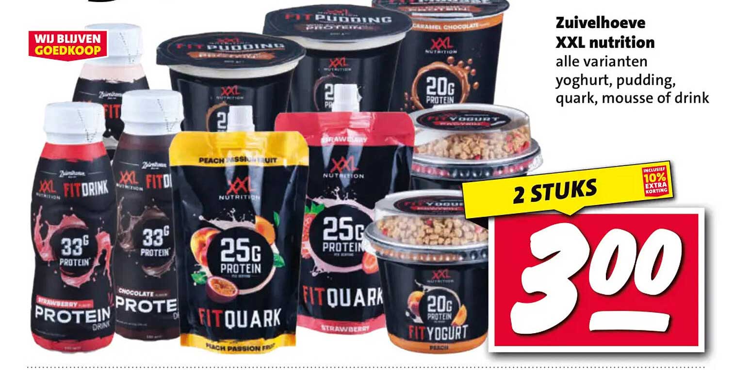Zuivelhoeve XXL nutrition alle varianten yoghurt, pudding, quark, mousse of drink 2 stuks