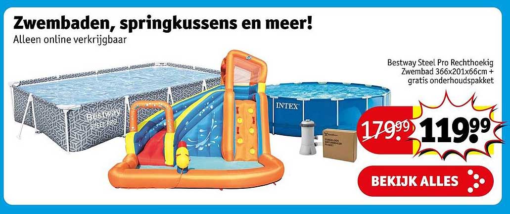 Zwembaden, springkussens en meer!