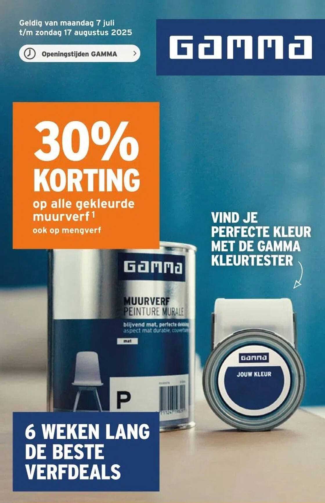 30% KORTING op alle gekleurde muurverf1 ook op mengverf