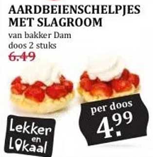 AardbeienSchelpjes Met Slagroom