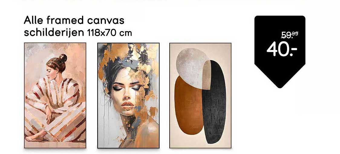 Alle framed canvas schilderijen 118x70 cm