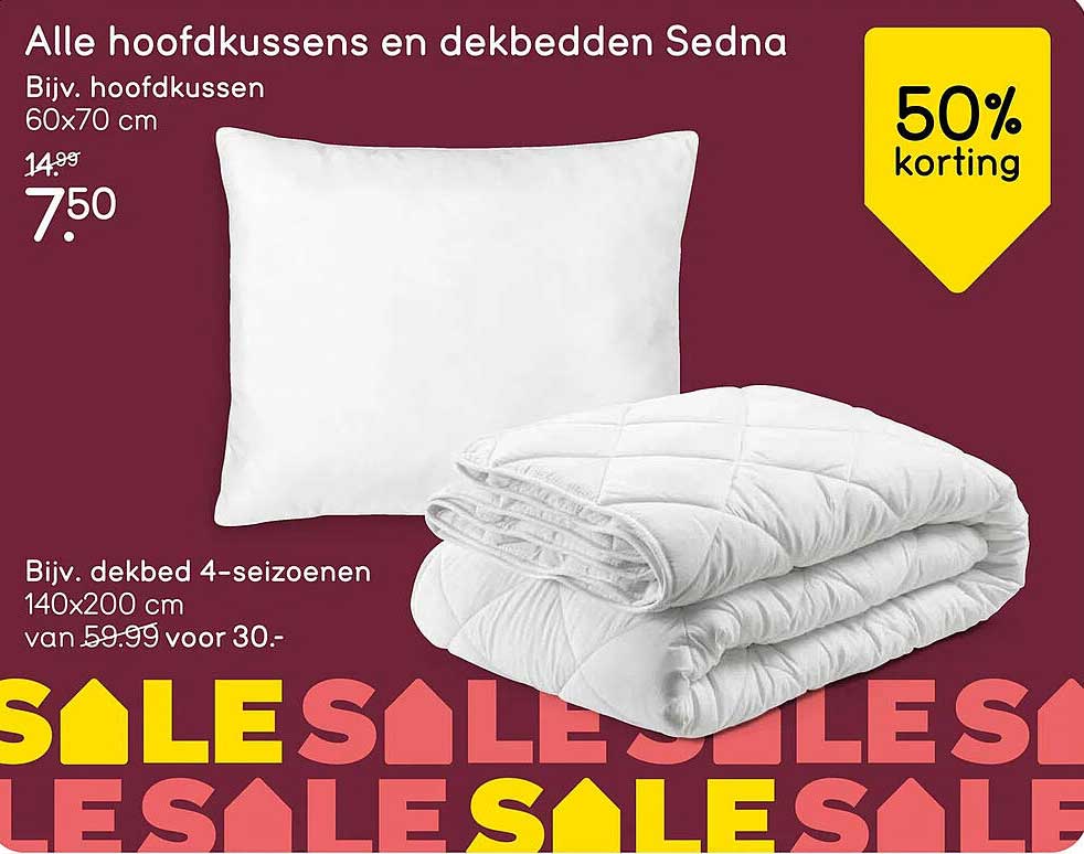 Alle hoofdkussens en dekbedden Sedna