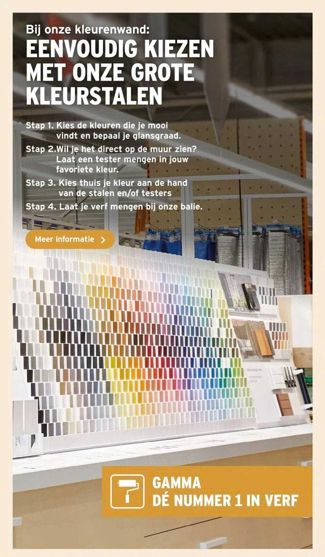 Bij onze kleurenwand: EENVOUDIG KIEZEN MET ONZE GROTE KLEURSTALEN
