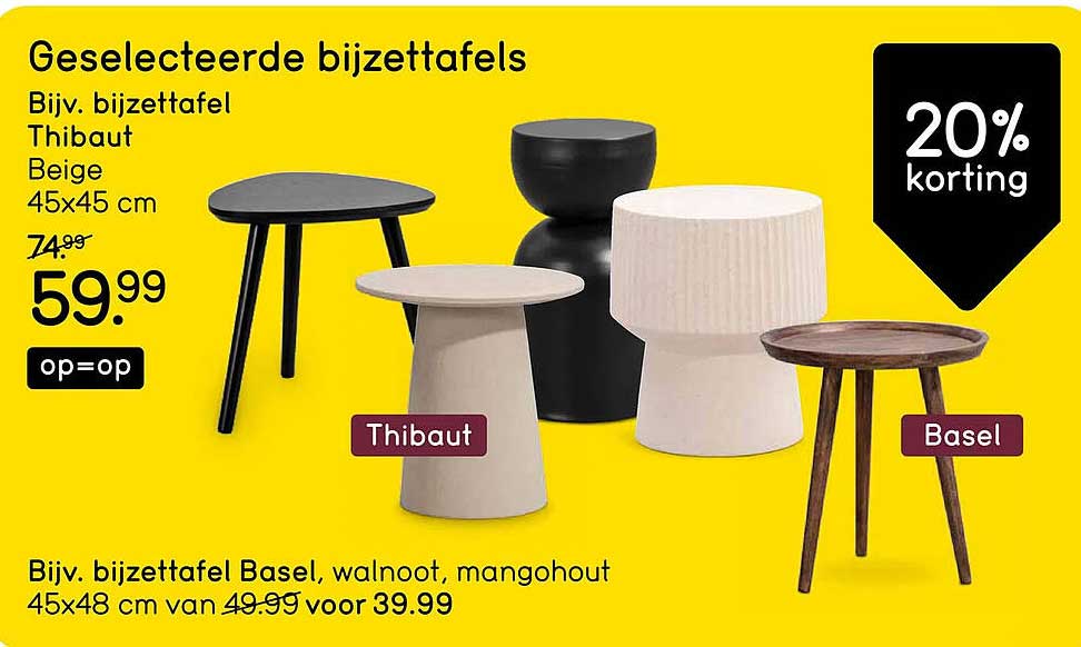 Geselecteerde bijzettafels