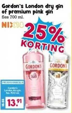 Gordon's London dry gin of premium pink gin fles 700 ml.