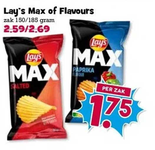 Lay's Max of Flavours zak 150/185 gram