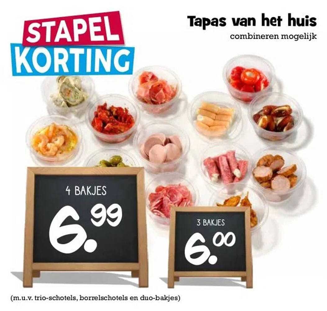 Tapas van het huis, stapelkorting