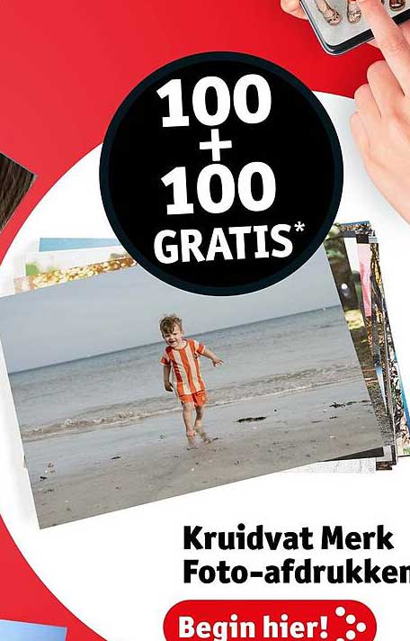 100 + 100 GRATIS* Kruidvat Merk Foto-afdrukken