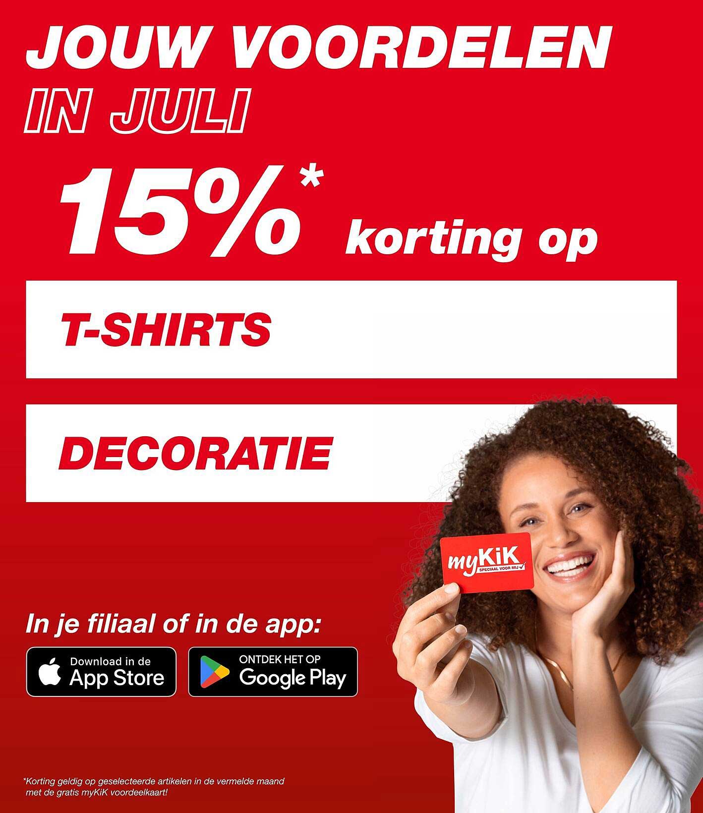 15% korting op T-SHIRTS