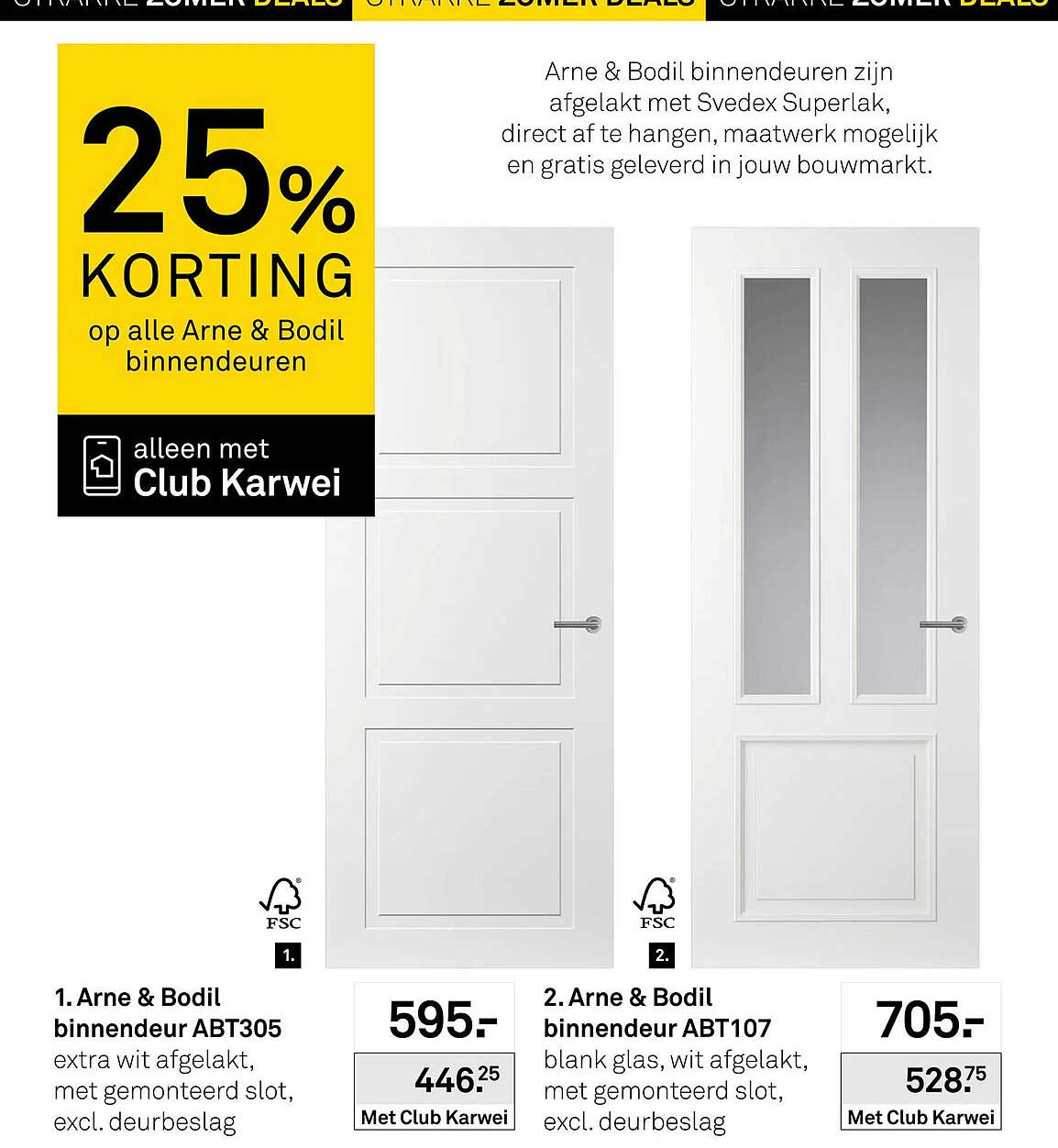 25% KORTING op alle Arne & Bodil binnendeuren alleen met Club Karwei
