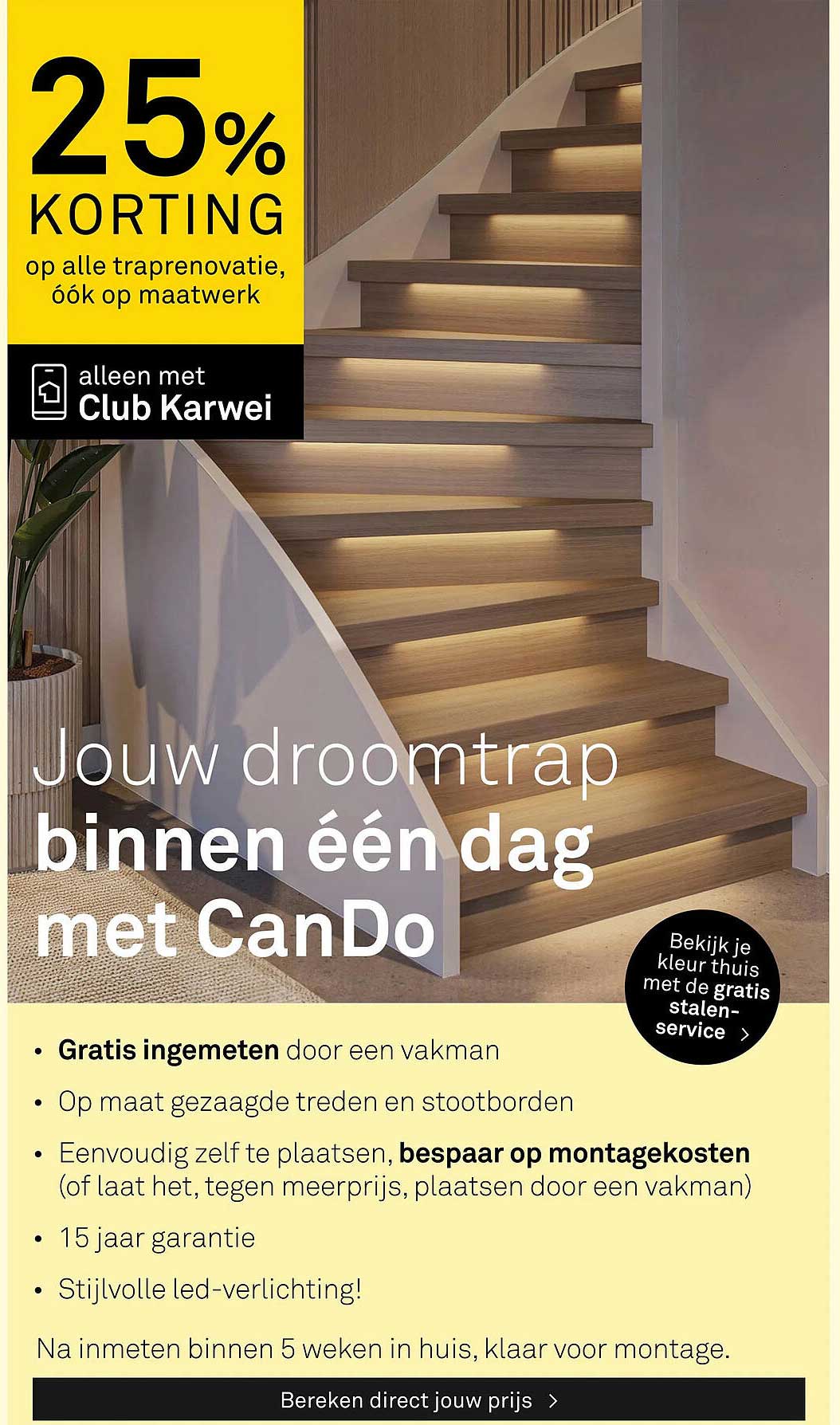 25% KORTING op alle traprenovatie, óók op maatwerk