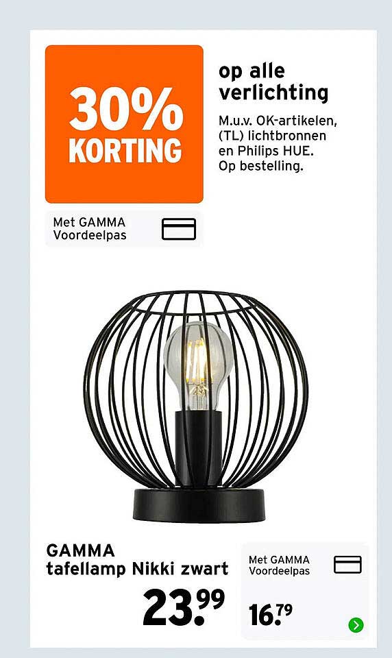 30% KORTING op alle verlichting
