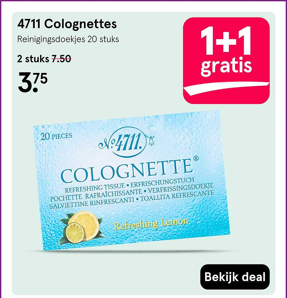 4711 Colognettes Reinigingsdoekjes 20 stuks 1+1 gratis