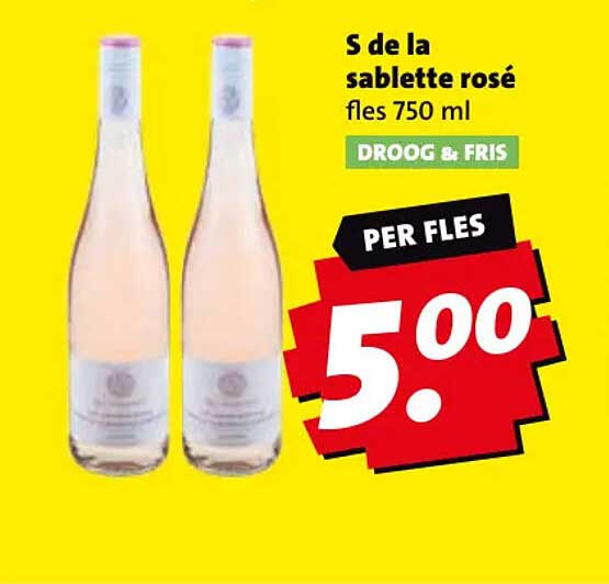 5 de la sablette rosé fles 750 ml