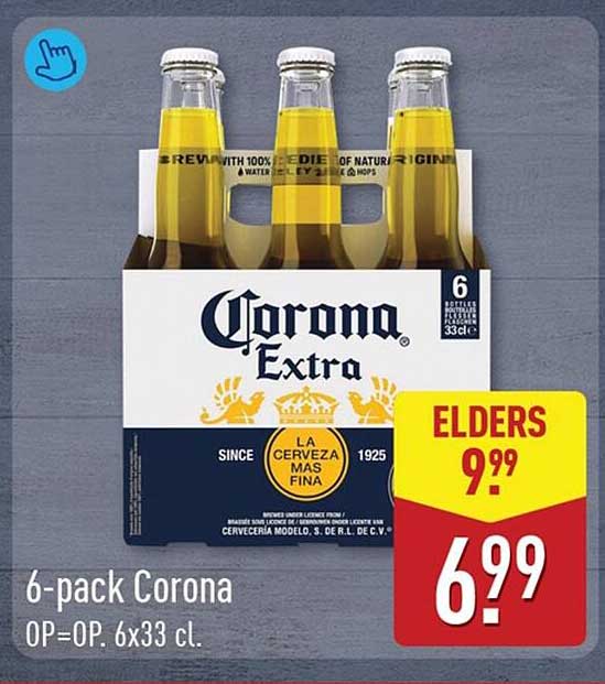 6-pack Corona OP=OP. 6x33 cl.