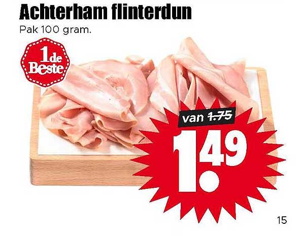 Achterham flinterdun