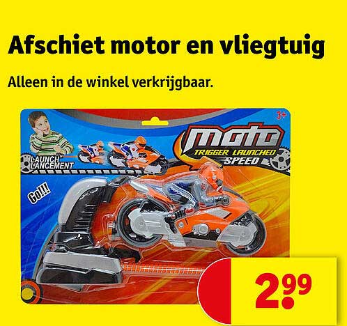 Afschiet motor en vliegtuig Alleen in de winkel verkrijgbaar.
