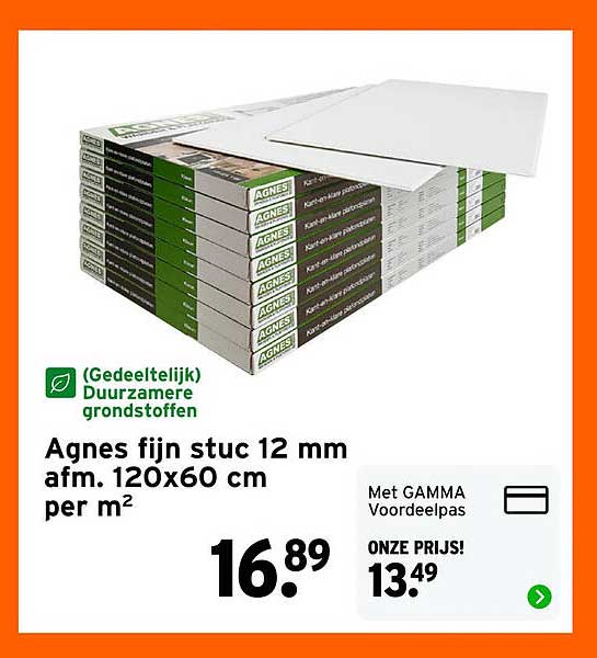 Agnes fijn stuk 12 mm afm. 120x60 cm per m²