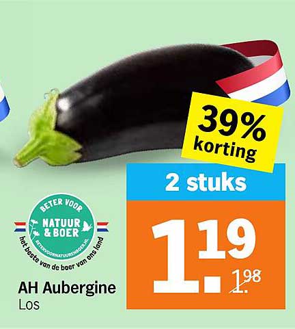 AH Aubergine LOS 39% korting 2 stuks