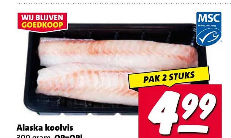 Alaska koolvis PAK 2 STUKS