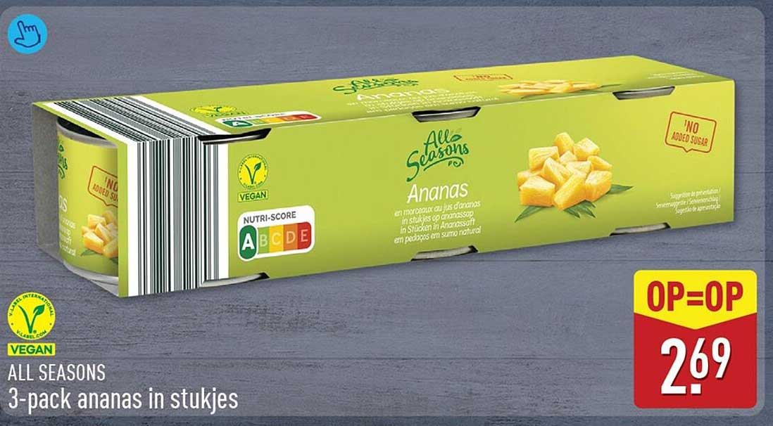 ALL SEASONS 3-pack ananas in stukjes