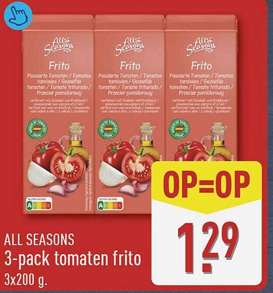 ALL SEASONS 3-pack tomaten frito 3x200 g. OP=OP