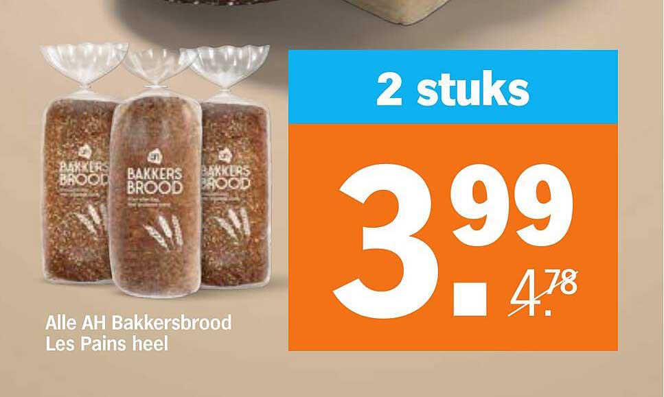 Alle AH Bakkersbrood Les Pains heel 2 stuks
