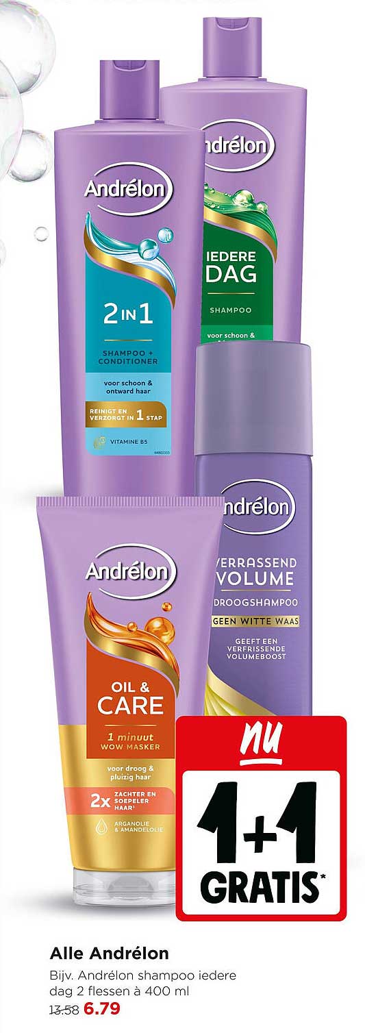 Alle Andrélon 1+1 gratis