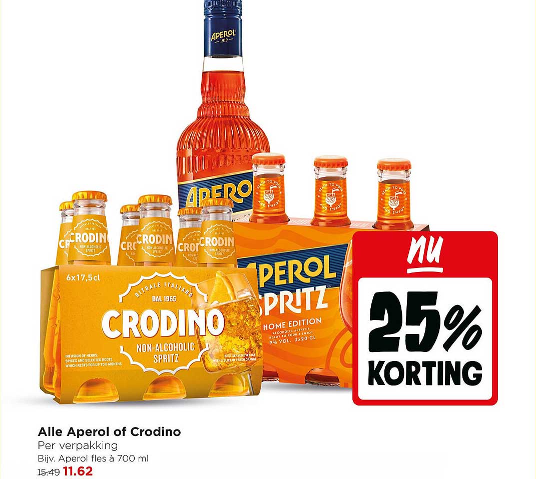 Alle Aperol of Crodino 25% korting