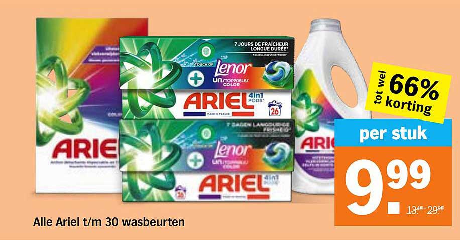 Alle Ariel t/m 30 wasbeurten