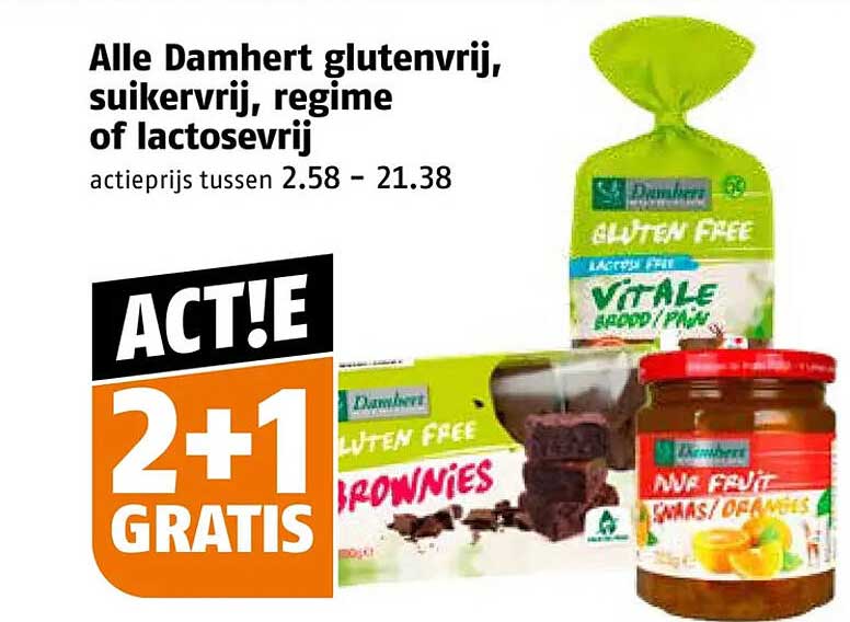 Alle Damhert glutenvrij, suikervrij, regime of lactosevrij 2+1 GRATIS
