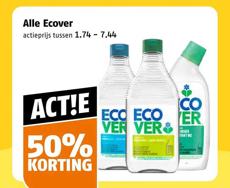 Alle Ecover - actiewijzig tussen 1.74 - 7.44 ACT!E 50% KORTING