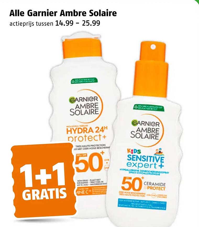 Alle Garnier Ambre Solaire 1+1 GRATIS