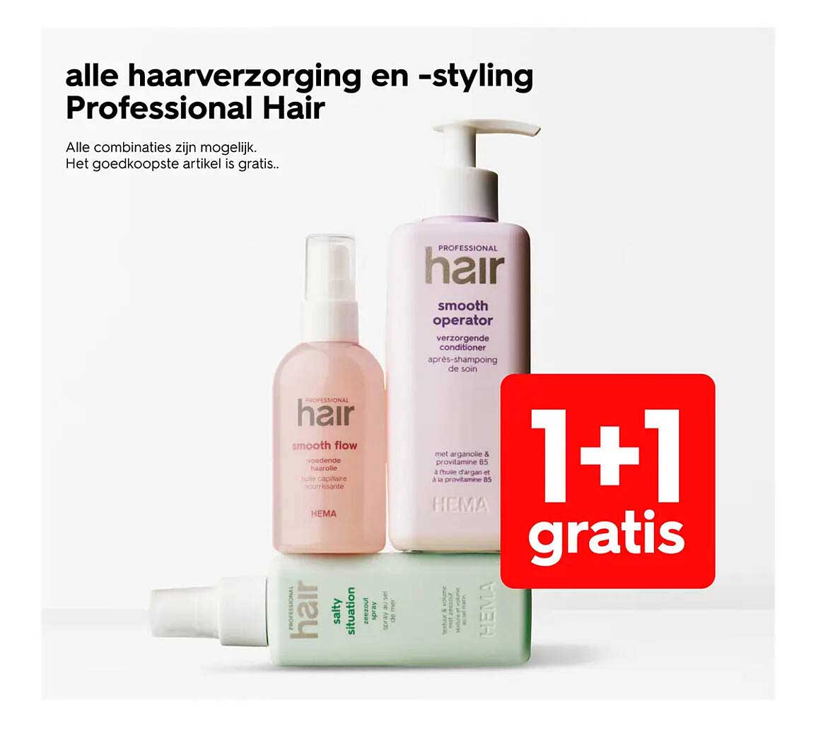 alle haarverzorging en -styling Professional Hair 1+1 gratis
