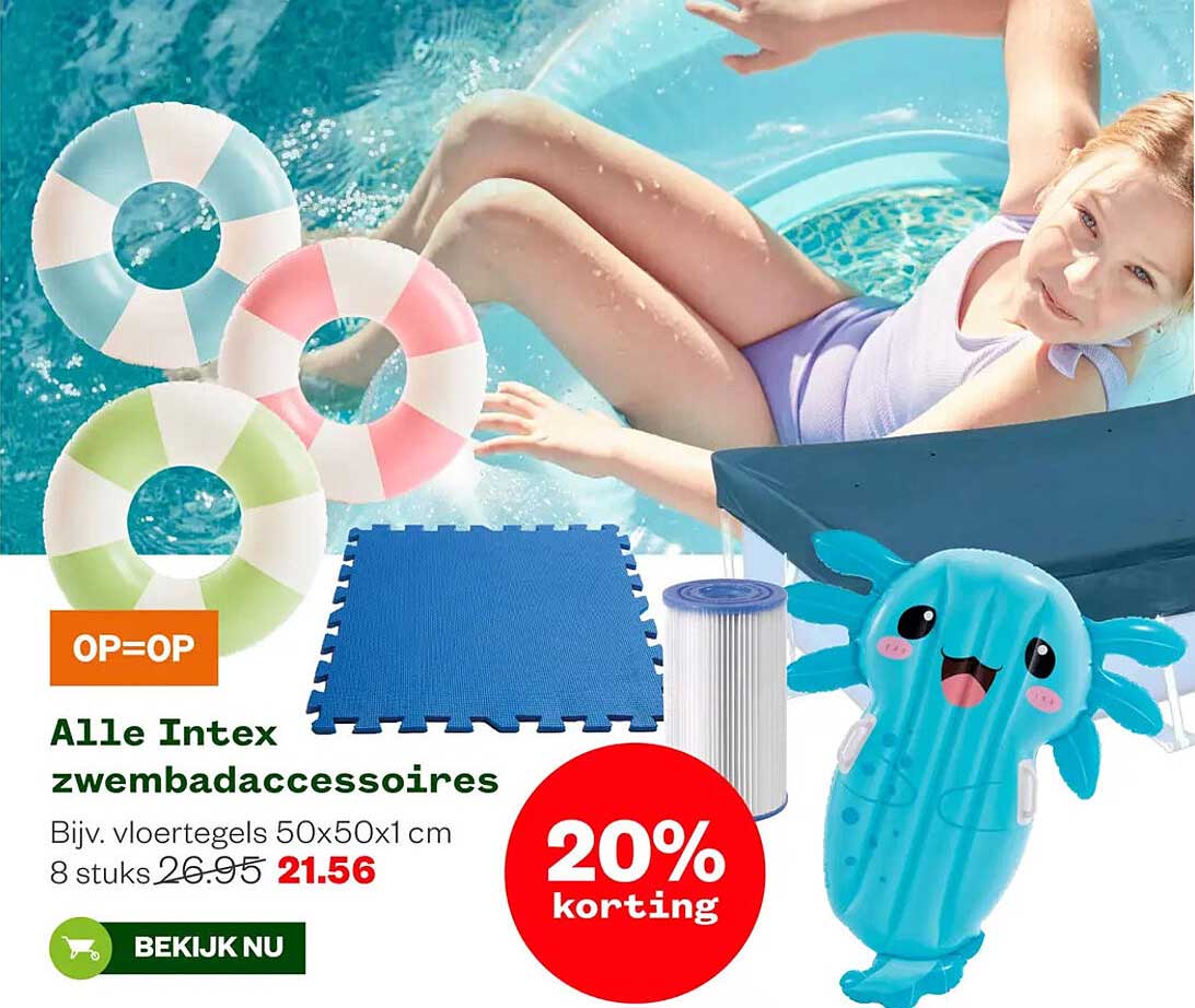 Alle Intex zwembadaccessoires 20% korting
